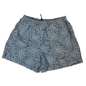 Patagonia Women’s Baggies Shorts M‎ Blue Floral Print Nylon Drawstring Swim